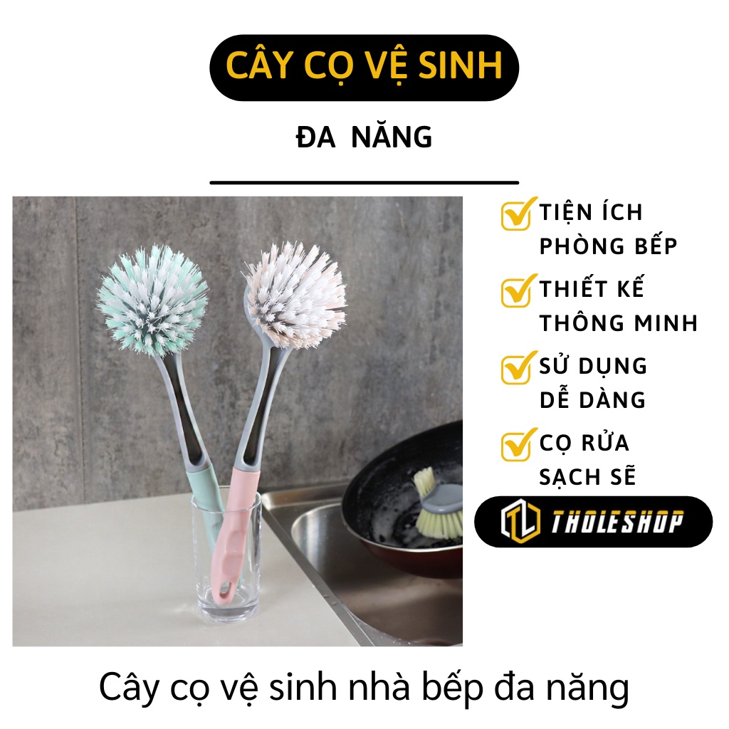 Bàn Chải Cọ Nồi Cán Dài - Cây Chà Vệ Sinh Nhà Tắm, Nhà Bếp 2 Đầu Đa Năng 9457