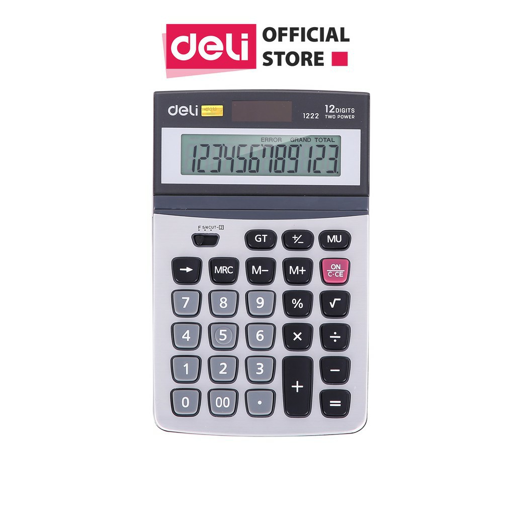 Máy tính kỹ thuật Deli 12 số - màu bạc - 1 chiếc E1222