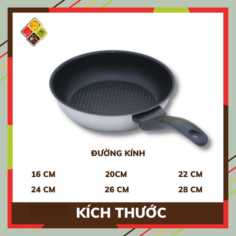 Chảo chống dính 3 đáy Fivestar BEHOMEMALL Chảo chống dính bếp từ và bếp hồng ngoại