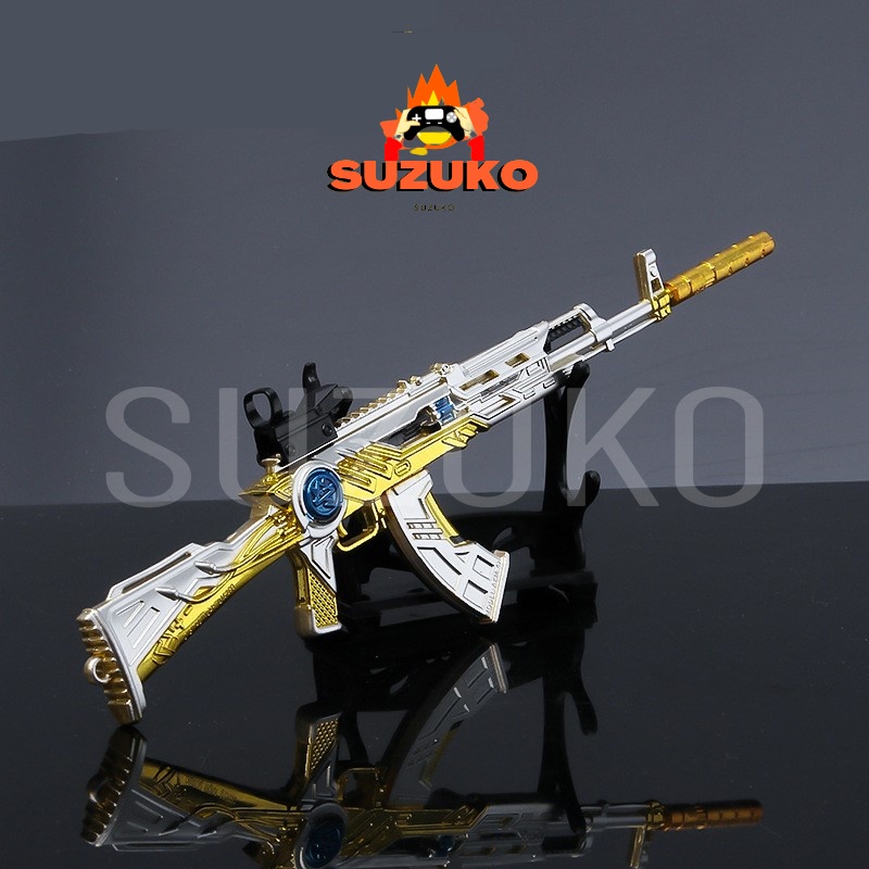 Mô hình AKM pubg kim loại lắp ráp mini nhiều skin độc đáo đồ chơi lắp ghép tặng kèm kệ đỡ trưng bày