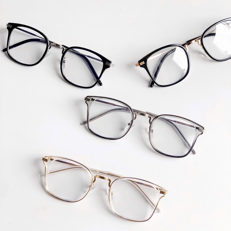 Kính hợp kim dáng bầu cao cấp 22022 mắt chống ánh sáng xanh Jolie eyewear