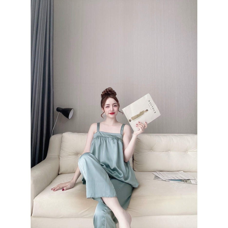 👉👉Sét dồ ngủ 2 dây bản to 👉👉quần dài lụa satin cao cấp siêu xinh