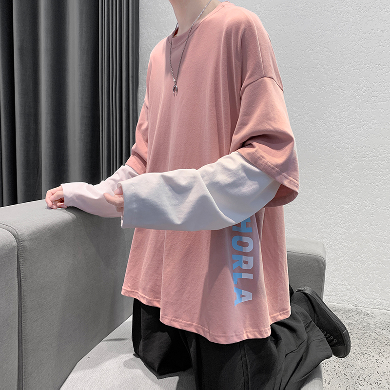 Áo thun tay dài giả hai lớp phong cách Hàn Quốc trẻ trung thời trang cho nam | BigBuy360 - bigbuy360.vn