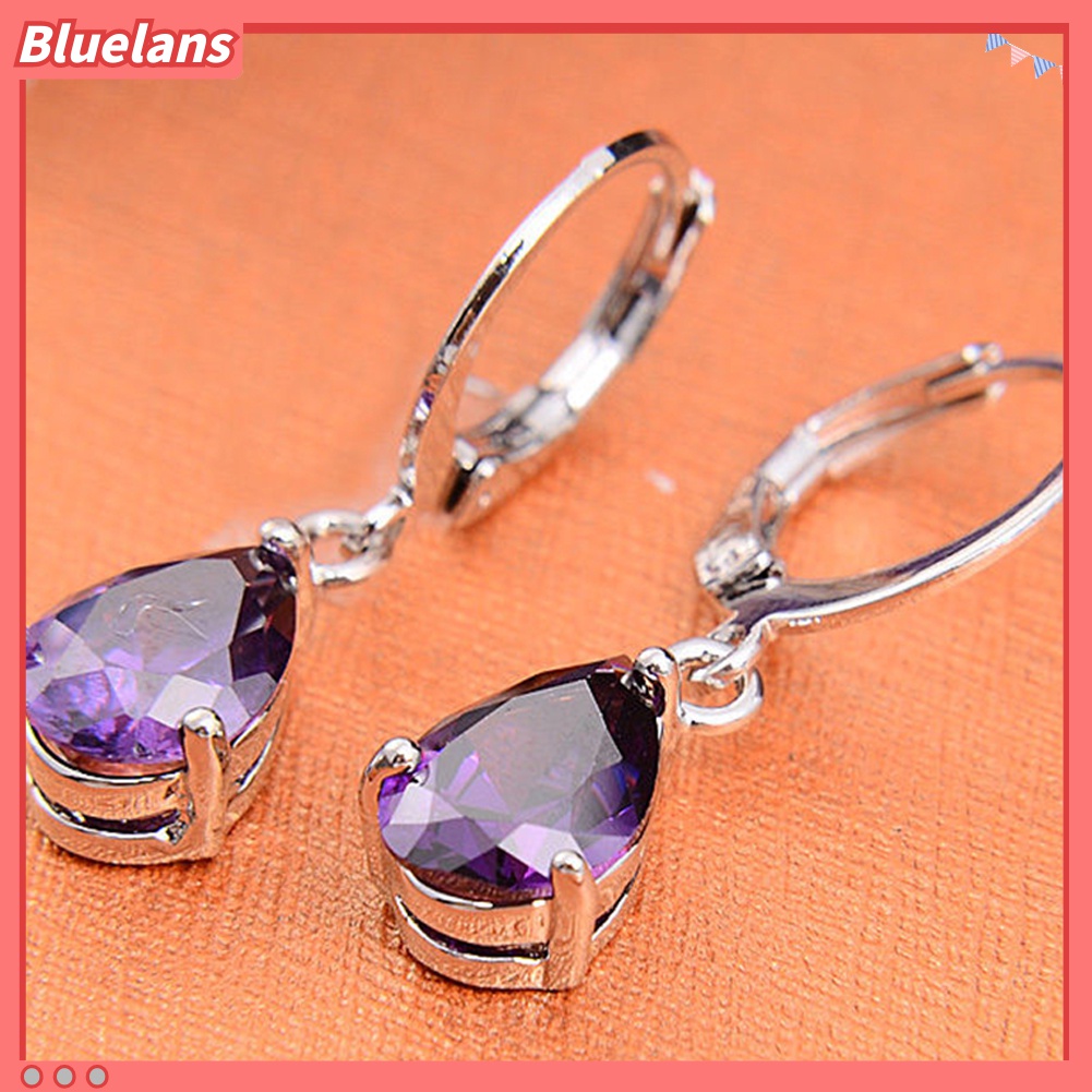 Khuyên tai phối mặt đá tím trang nhã sang trọng