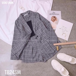 Set vest caro 3 món quần đùi