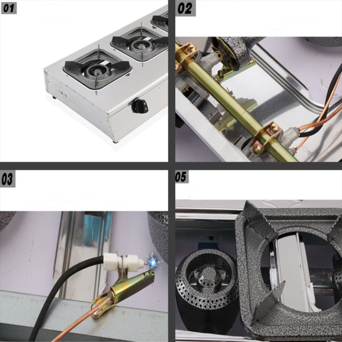 Bếp gas 4 của ngang, bếp ga 4 họng làm mỳ cay, bánh xèo, cơm niêu