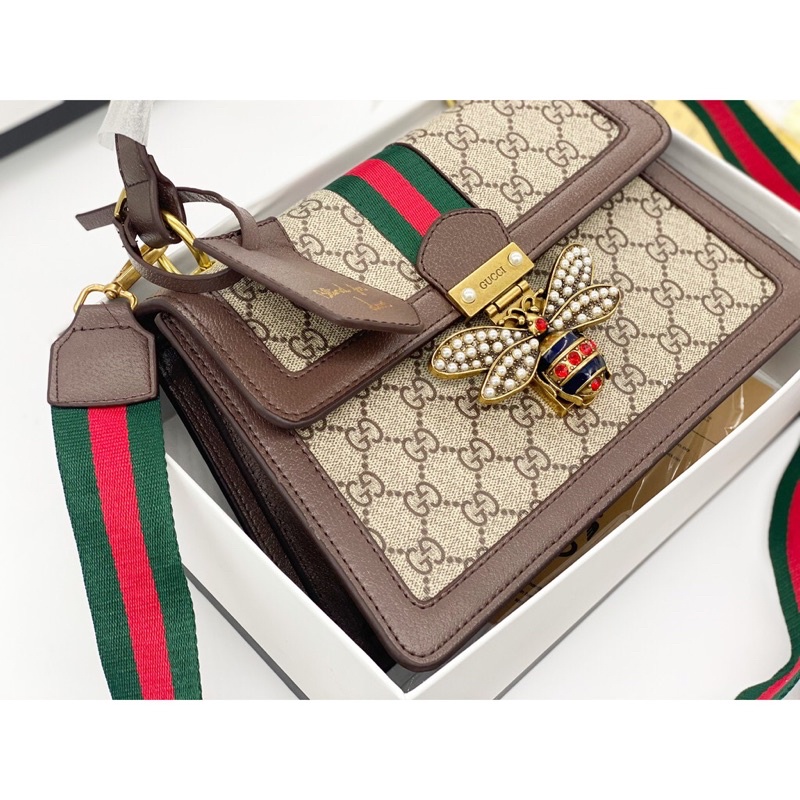 Túi xách nữ  𝑭𝑹𝑬𝑬𝑺𝑯𝑰𝑷  Túi đeo chéo Gucci sách tay có 2 ngăn đựng tiền,điện thoại (nữ tính,sang trọng) MST008