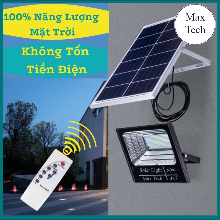 Đèn năng lượng mặt trời Max Tech 80W Solar Light - có điều khiển từ xa - D1145