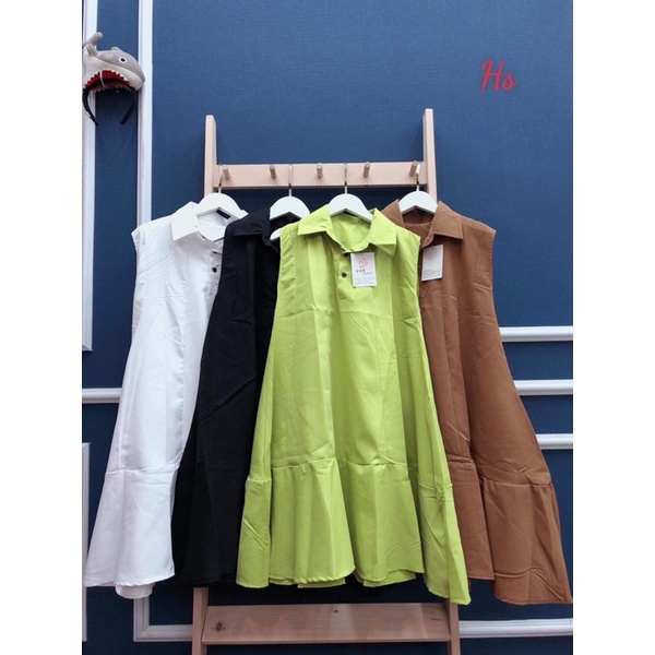 Váy cổ bẻ cài cúc 4 màu HS6