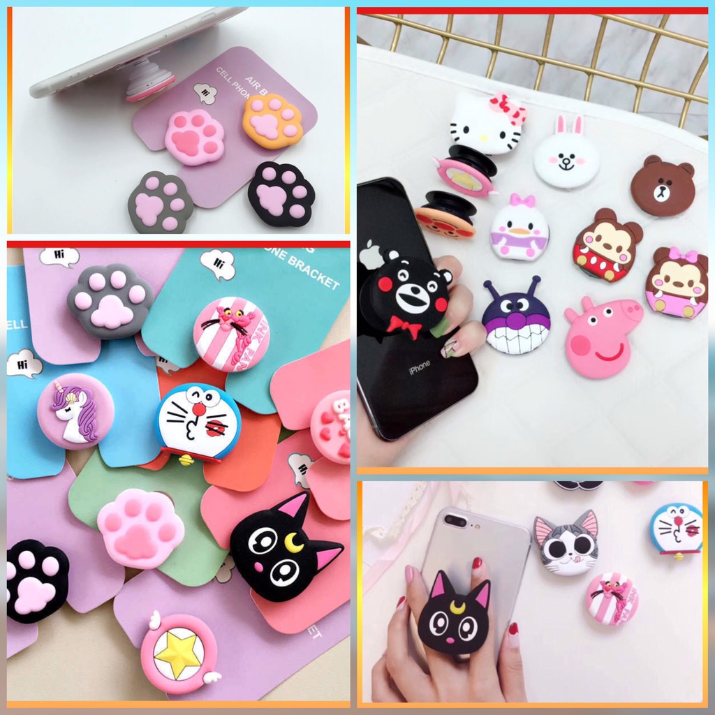 Popsocket điện thoại,giá đỡ hình thú,siêu kute,ngộ nghĩnh đủ hình đa màu sắc,dùng làm,iring,giá đỡ điện thoại,chống giât