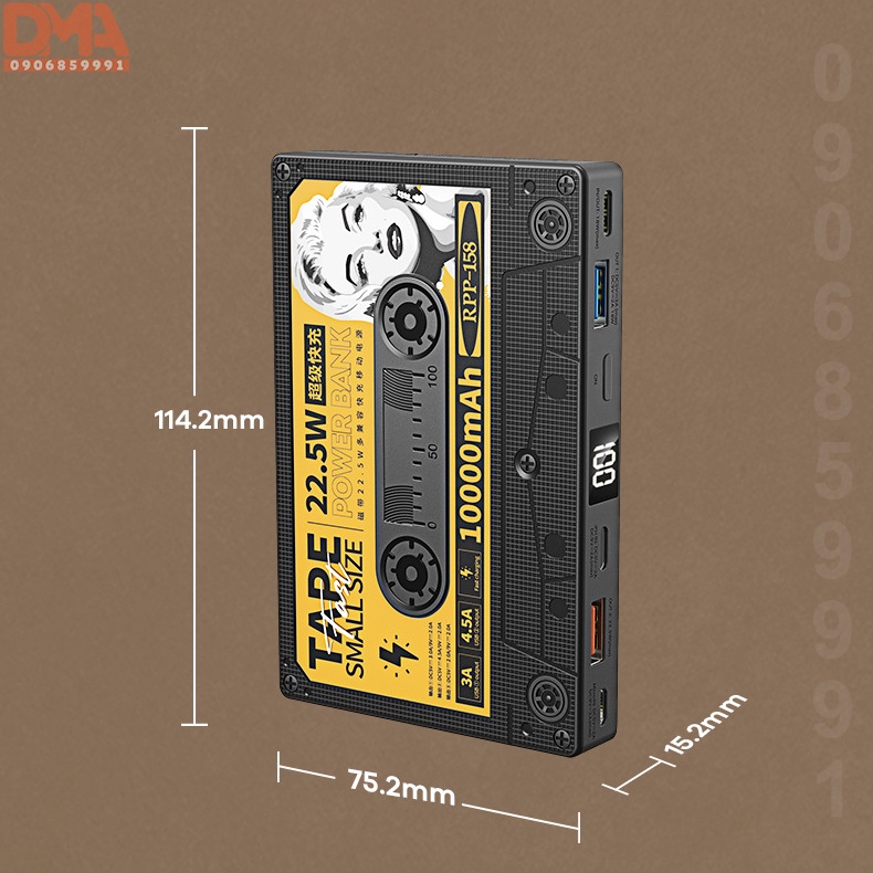 Sạc dự phòng Remax 22. 5W 10000mAh (RPP-158)