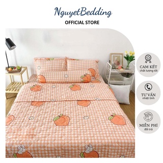 Set 5 Món Chăn Hè Kích Thước M2/M6/M8/2M2 | Mẫu Đào Cam - Nguyet Bedding
