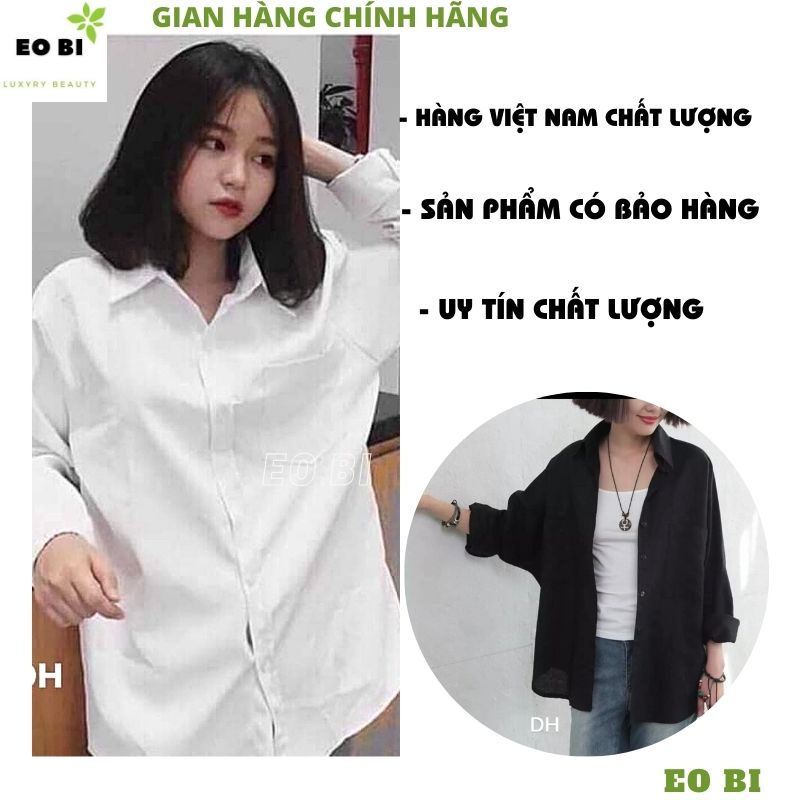 Áo sơmi unisex 2 mầu đen trắng túi hộp form rộng cực xinh ulzzang vintage -EOBI