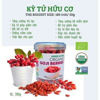 Kỉ tử hữu cơ- Trái Kỉ Tử Khô Hữu Cơ Green Nature 200g ( Organic Goji Berries )
