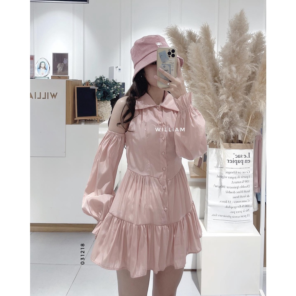 Đầm cut vai cổ yếm 6852