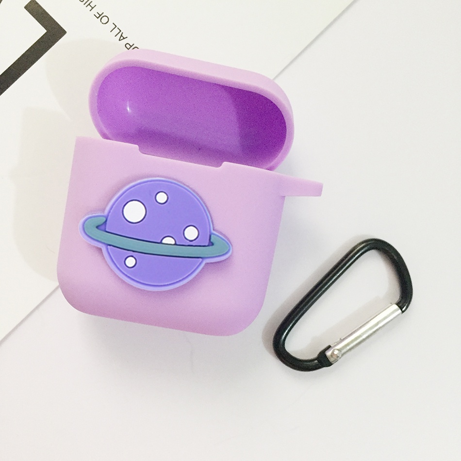 Vỏ Bảo Vệ Hộp Sạc Tai Nghe Bluetooth airpod 2 / air pod pro 3 Bằng Silicon Hình Hành Tinh Hoạt Hình Dễ Thương