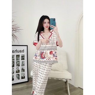 PYJAMA DÀI LỤA HOẠ TIẾT CAO CẤP MÃ 2022-144