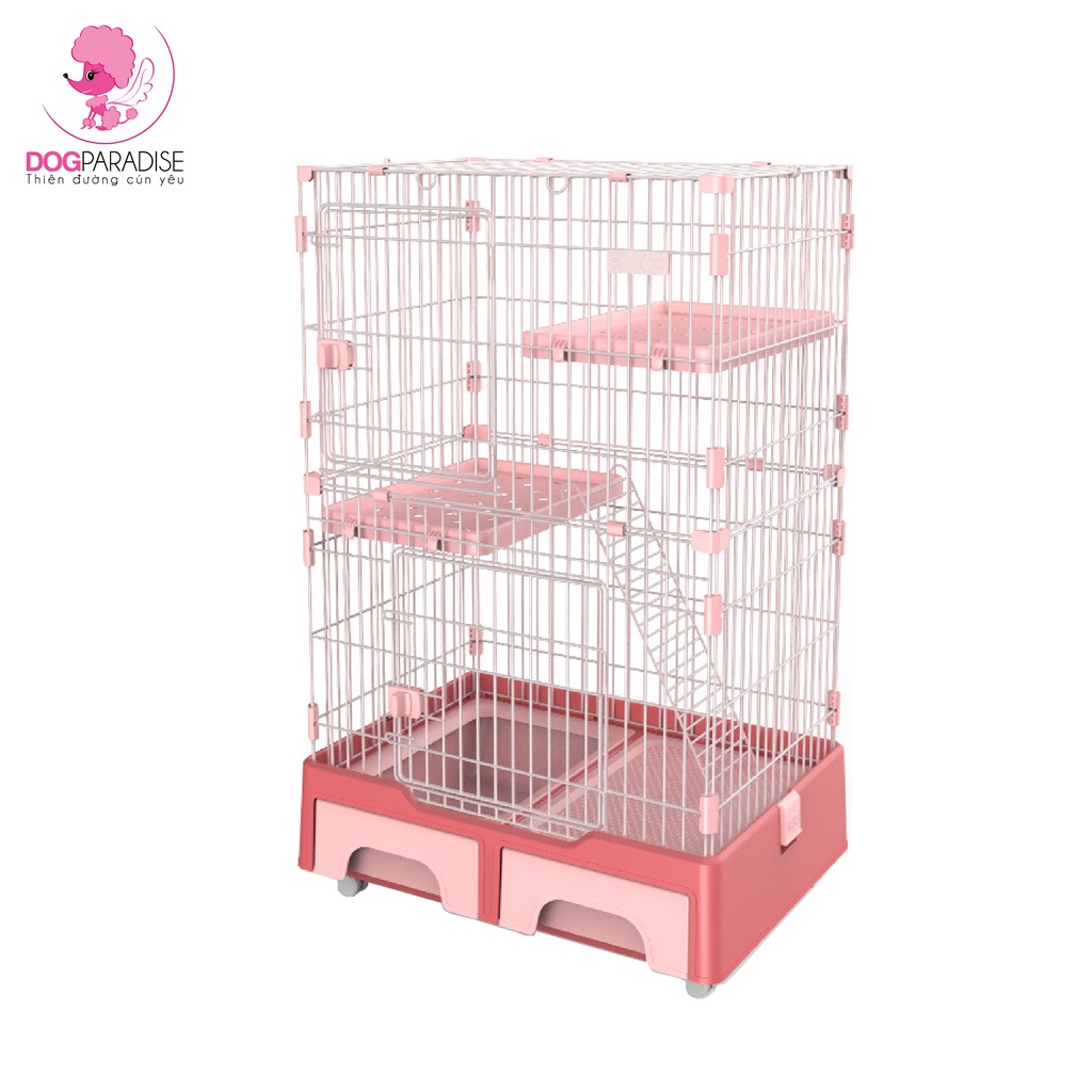Chuồng mèo đa năng JCB 3 tầng kích thước lớn cạnh thép sơn tĩnh điện độ bền cao - Dog Paradise
