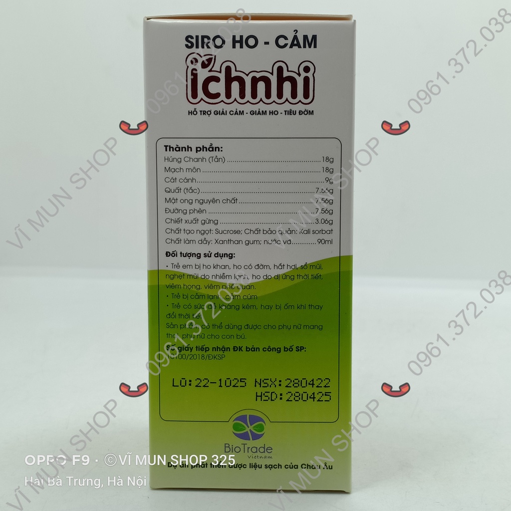 TPBVSP Siro ho cảm Ích Nhi - Hỗ trợ giải cảm, giảm ho, giảm đờm