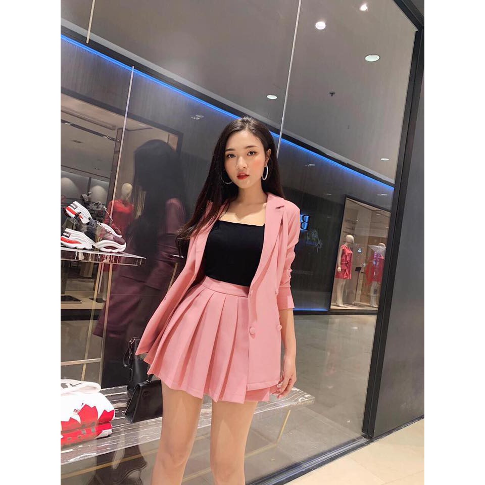 Set đồ VEST chân váy có quần kèm áo trong - Hàng cao cấp siêu dễ thương và quyến rũ với phong cách châu âu