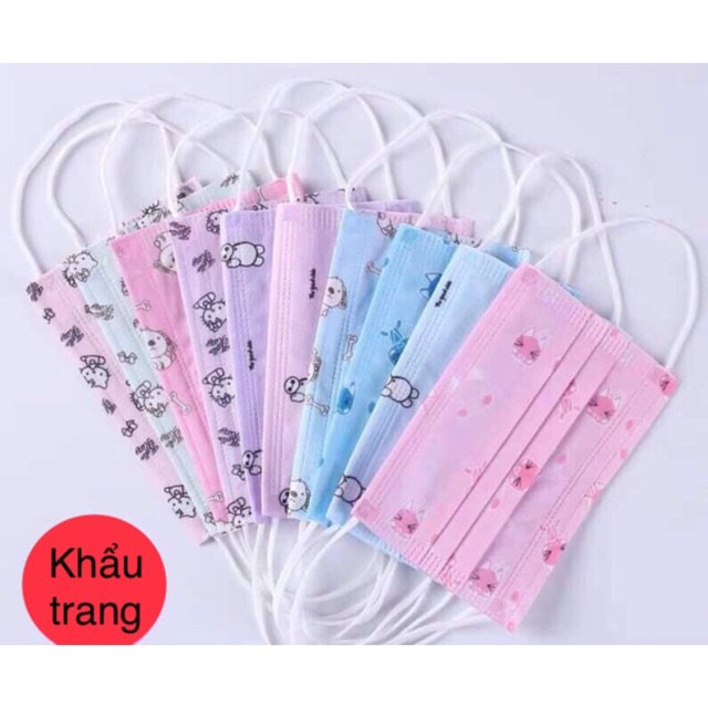 Khẩu trang trẻ em 3d dày dặn, kháng khuẩn cho bé 3 - 12 tuổi