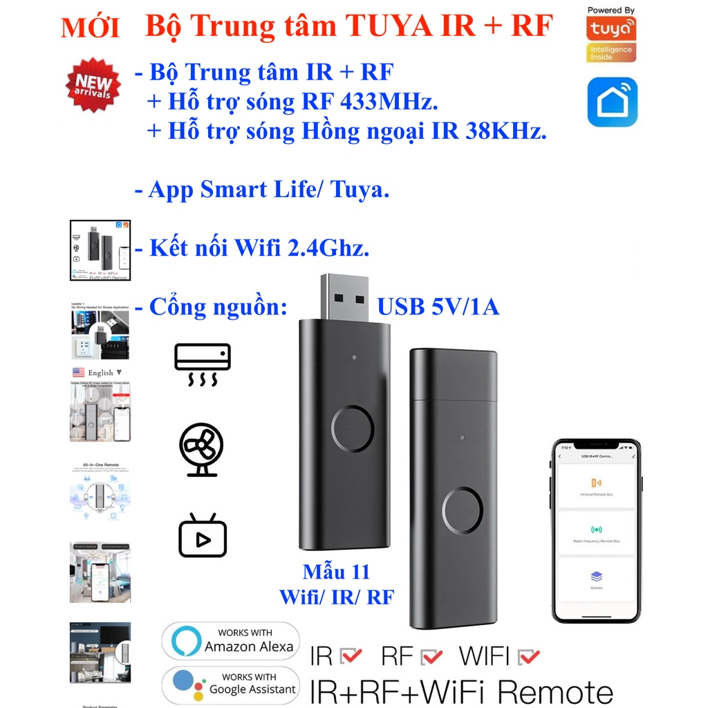 Bộ trung tâm Tuya / Hub / Gateway / Bộ tiếp sóng Tuya Zigbee , Bluetooth , Wifi , LAN , Repeater , HomeKit -