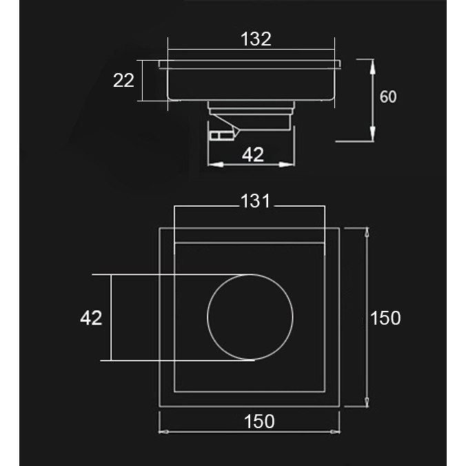 Thoát sàn chống mùi inox Square Zento ZT654-1L