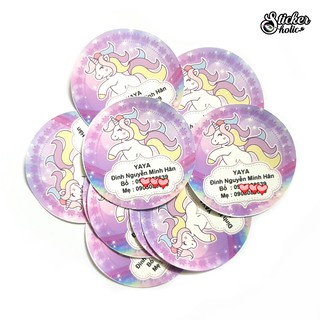 Set 10 cái Sticker ủi cho bé đi học TRÒN - hình ủi - decal ủi tên bé - in theo yêu cầu