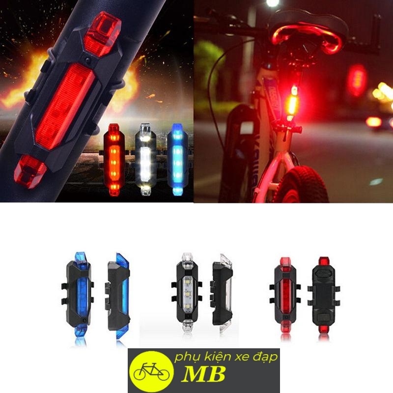 đèn hậu cảnh báo xe đạp nhiều chế độ nháy pin 10 tiếng 1 lần sạc lắp nhiều vị trí