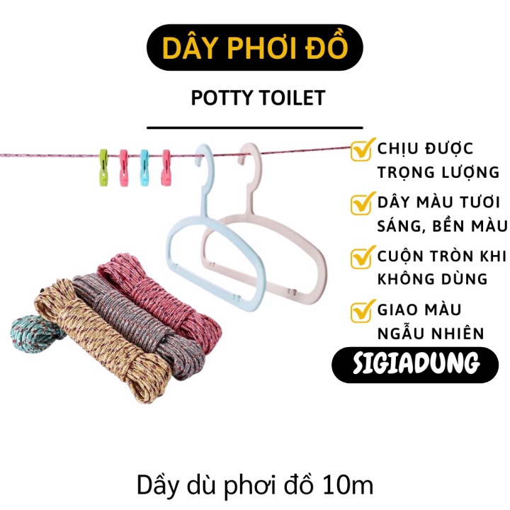 [SGD] Dây Phơi Quần Áo - Cuộn Dây Dù 10m Đa Năng, Cột Lều Trại, Câu Cá, Chịu Lực Lớn 5341