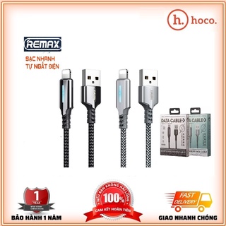 Dây Sạc Iphone Chính Hãng Remax Rc-123i/Hoco DU05 - Cáp Sạc iPhone Tự Ngắt Điện Thông Minh Dài 1M, Có Đèn Led - BH 1 Năm