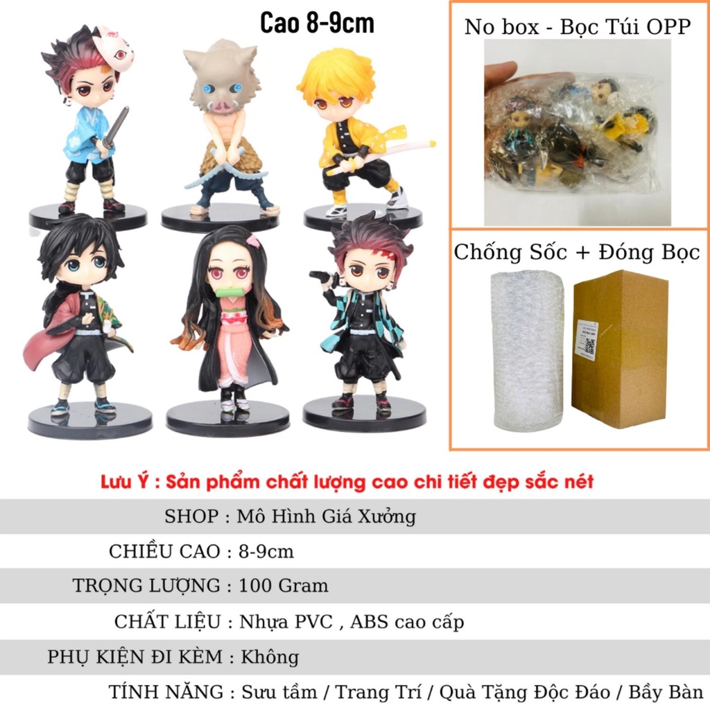 Mô hình Kimetsu No Yaiba figure Tanjirou , Nezuko , Zenitsu , Inosuke , Giyuu (Có bán lẻ)  - figure thanh gươm diệt quỷ