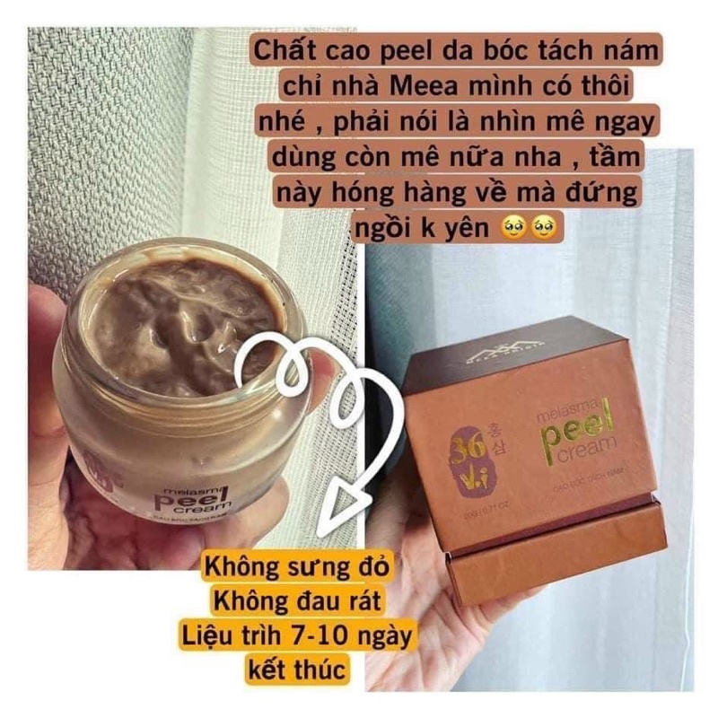 Peel tảo sâm bóc tách nám meea và kem dưỡng phục hồi HA meea