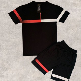 Bộ thun thể thao nam đồ bộ thun nam ,bộ quần áo thun hè cực mát - Mẫu Phối Kẻ