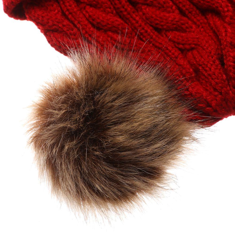 Eutus Mũ Beanie Phối Lông Hai Lớp Ấm Áp Thời Trang Mùa Đông Dành Cho Bé