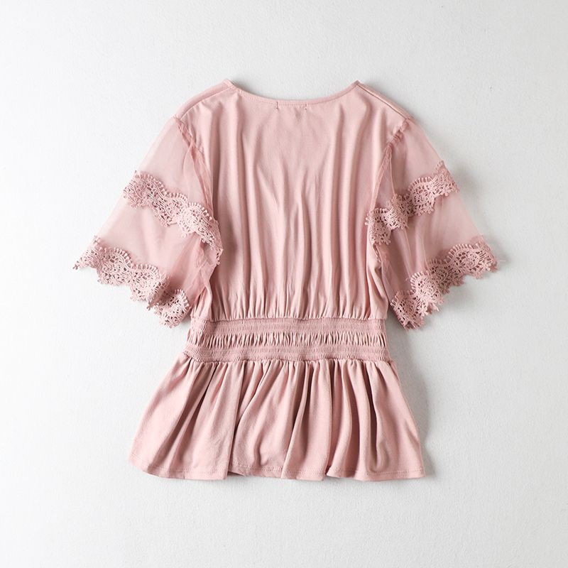 {3 màu} Áo peplum tay ren phối cúc Willow xuất Mỹ