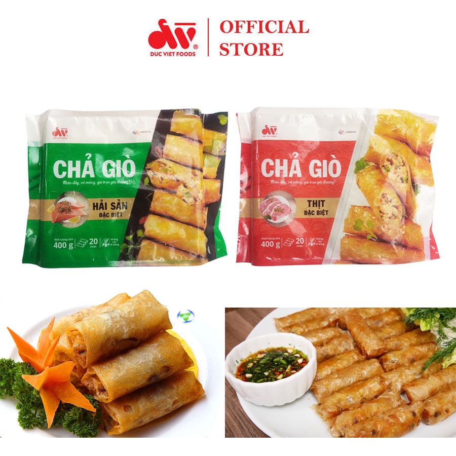 ( Giao nội Thành Hà Nội ) Chả Giò Thịt, Chả Giò Hải Sản Đức Việt Túi 400gr