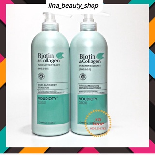 DẦU GỘI XẢ BIOTIN COLLAGEN VOUDIOTY XANH DƯƠNG 1000ML_SALE SIÊU HOT