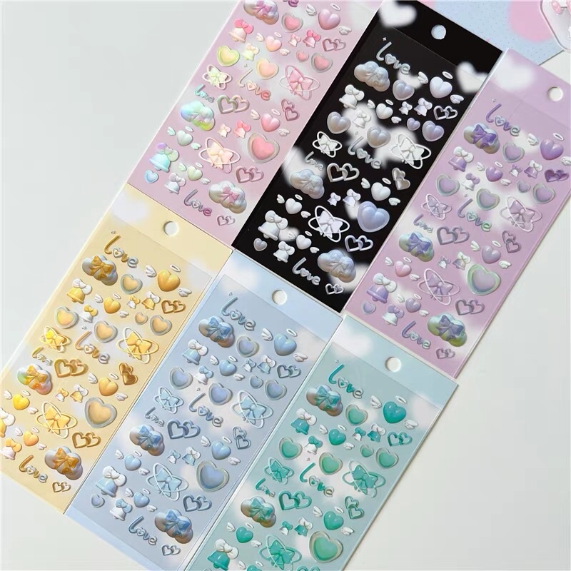 Sticker love trái tim thiên thần_hình dán trang trí top