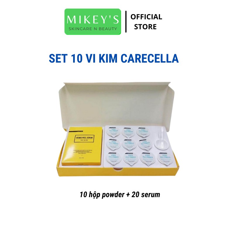 Combo set 10 vi kim + 20 tế bào gốc + nước hoa hồng 120 ml Carecella