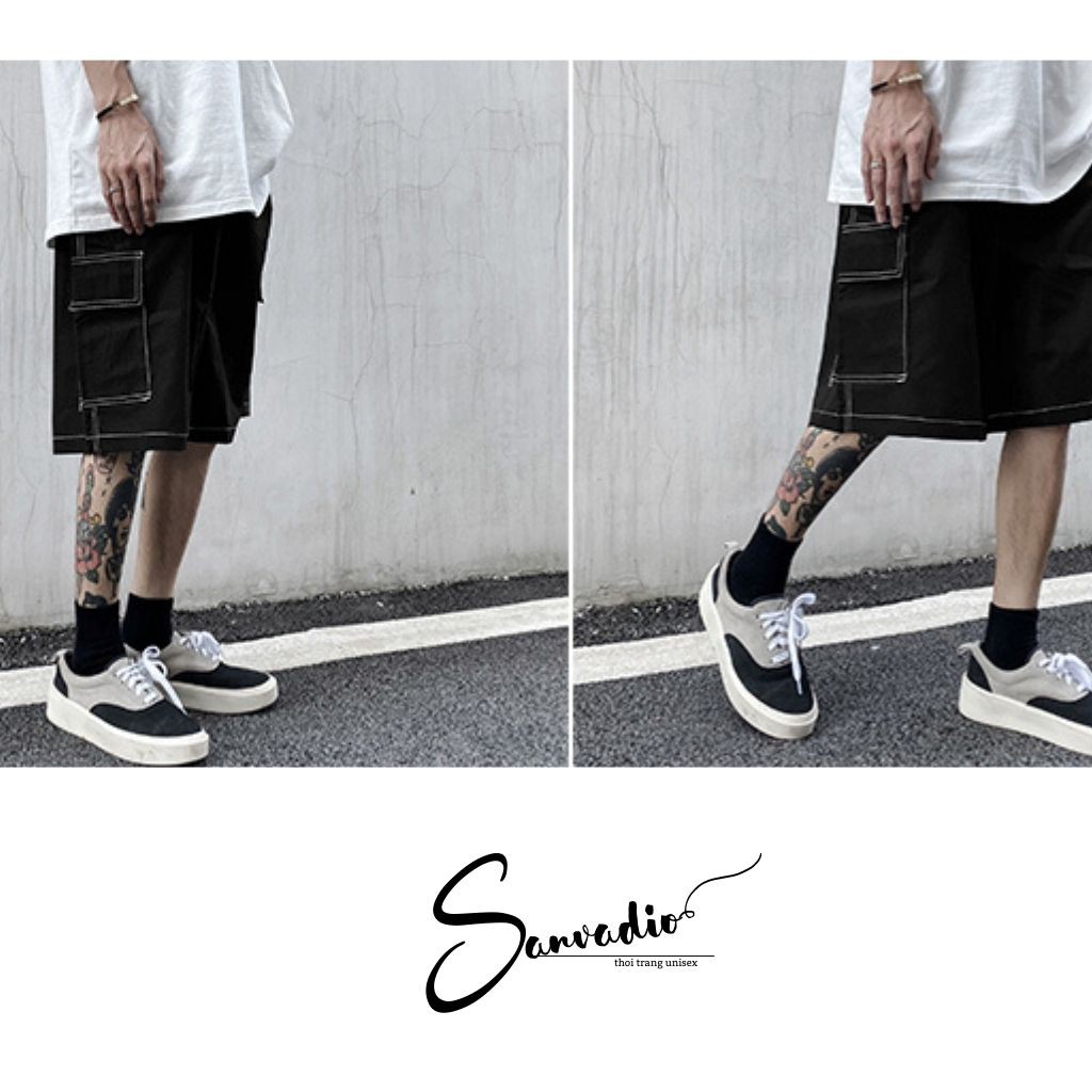Quần SHORT TRƠN unisex Sanvadio thể thao basic nam nữ oversize phong cách đường phố Hàn Quốc Ulzzang
