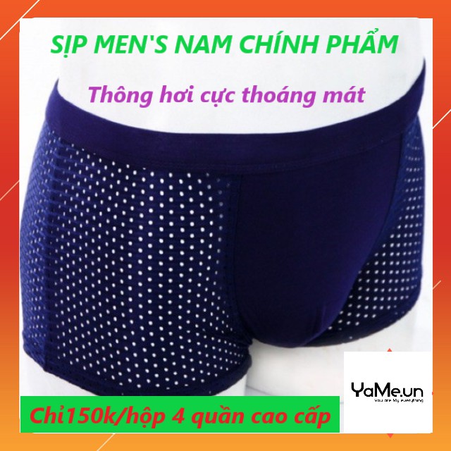 HỘP 4 CHIẾC SỊP MEN NAM THÔNG HƠI CO GIÃN 4 CHIỀU HÀNG LOẠI 1 MẶC CỰC SƯỚNG HÀNG ĐẸP