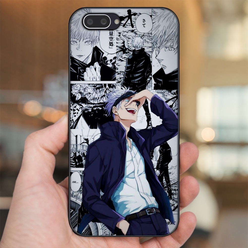 Ốp lưng Oppo A3S viền đen in hình Satoru Jujutsu Kaisen