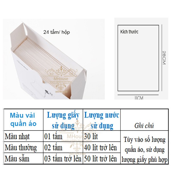 Giấy Giặt Hút Màu Chống Loang Màu Nhuộm Và Làm Sạch Quần Áo