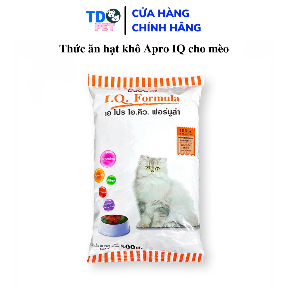 Thức ăn hạt cho mèo Apro IQ Formula 500g đầy đủ dinh dưỡng phân phối chính hãng TD PET