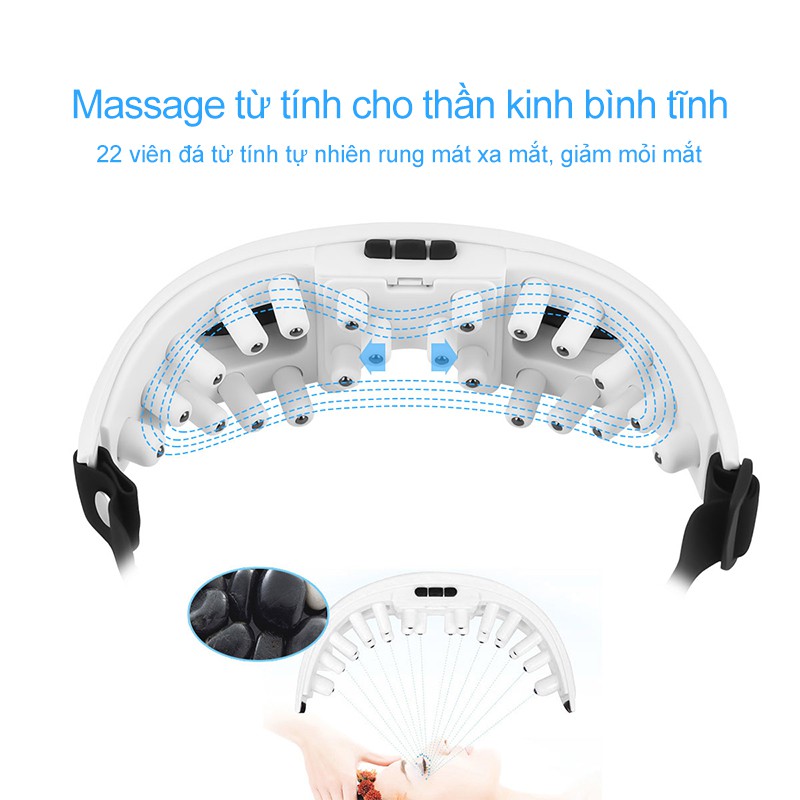 Kính massage mắt CkeyiN AM193 hỗ trợ giảm căng thẳng nhức mỏi mắt hiệu quả kèm cáp USB