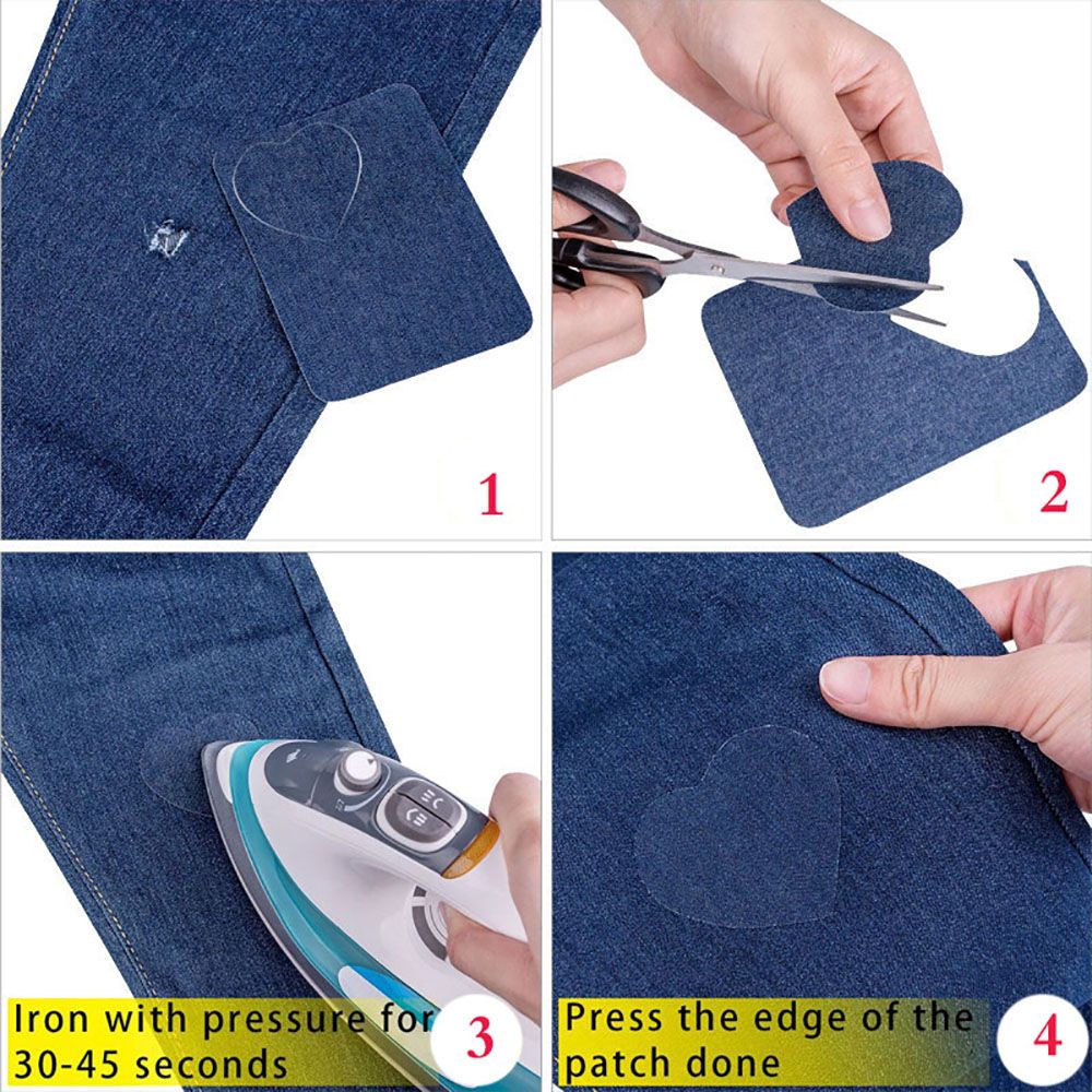 Miếng vá quần jean tự dính nhiều màu sắc dùng trang trí quần áo diy