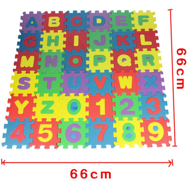 Set 36 miếng thảm xốp ghép chữ và số cho bé