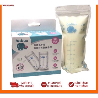 Túi trữ sữa Babuu hộp 50 túi 250ml chính hãng