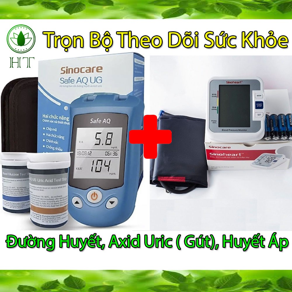 Combo Máy Đo Đường Huyết, Axit Uric Và Máy Đo Huyết Áp Sinocare